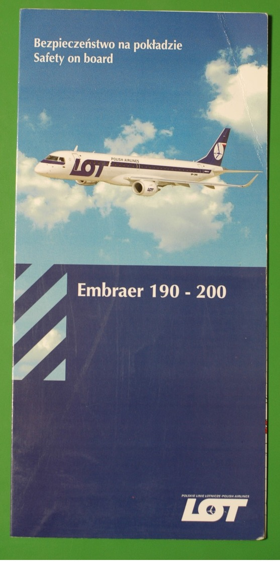 LOT Polish Airlines - Embraer EMB190 | SAFETY CARD | Avion / Airplane / Flugzeug - Safety Cards