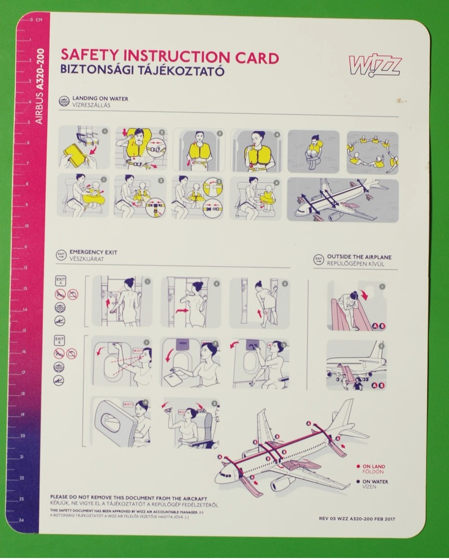 Wizzair - Airbus A320 | SAFETY CARD | Avion / Airplane / Flugzeug - Safety Cards