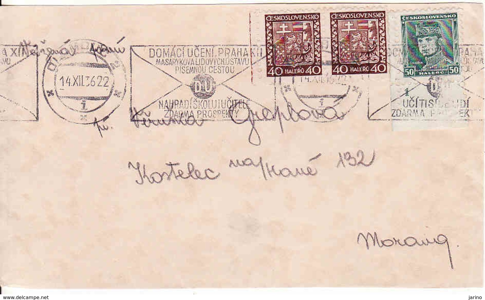 Czechoslovakia 1936, Letter Olomouc - Kostelec Na Hané - Covers & Documents