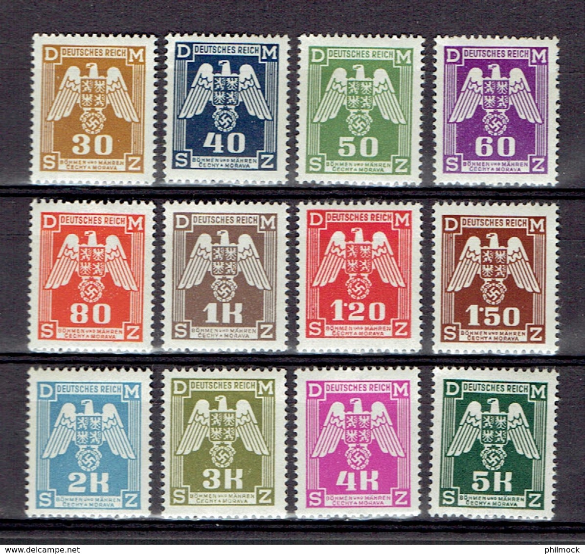 217 - P1 - Deutsche Reich - Bohème Et Moravie - Série Complète Service 13-24 - MNH - Unused Stamps