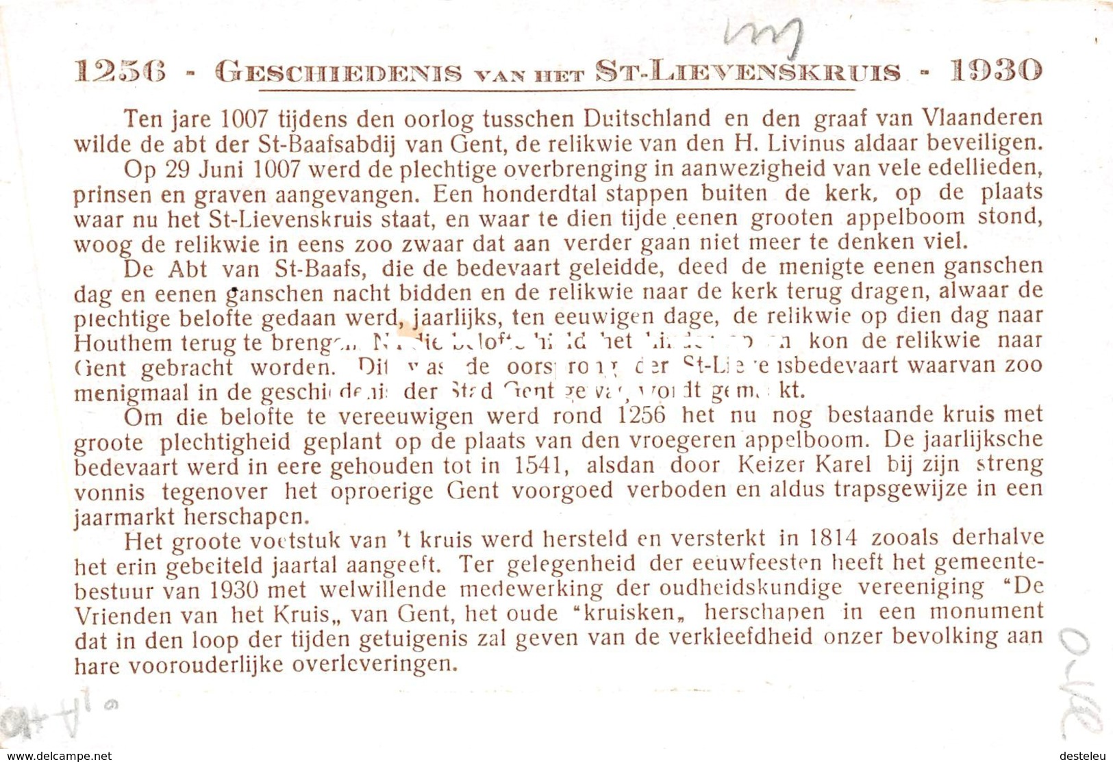 Geschiedenis Van Het St-Lievenskruis - Sint-Lievens-Houtem - Sint-Lievens-Houtem