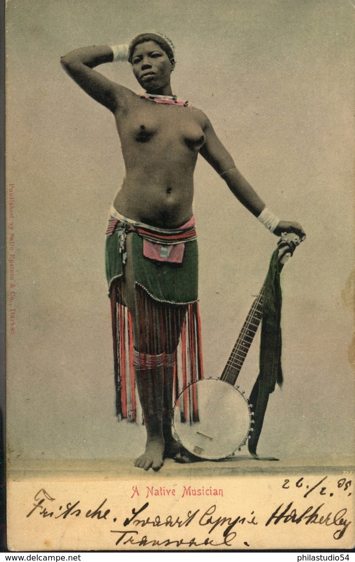 1905, Picture Card From HATTKERLEY, Transvaal Showing "A Native Musician" - Sin Clasificación