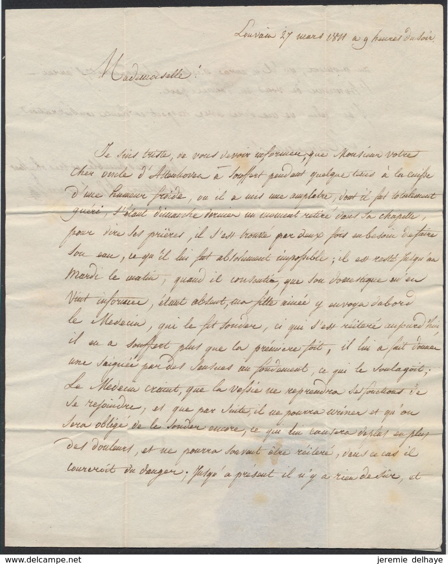 Précurseur - LAC Datée De Louvain (1811) + Obl Linéaire 94 / LOUVAIN, Manuscrit "Cito Cito" (Expres) > Montignies - 1794-1814 (Période Française)