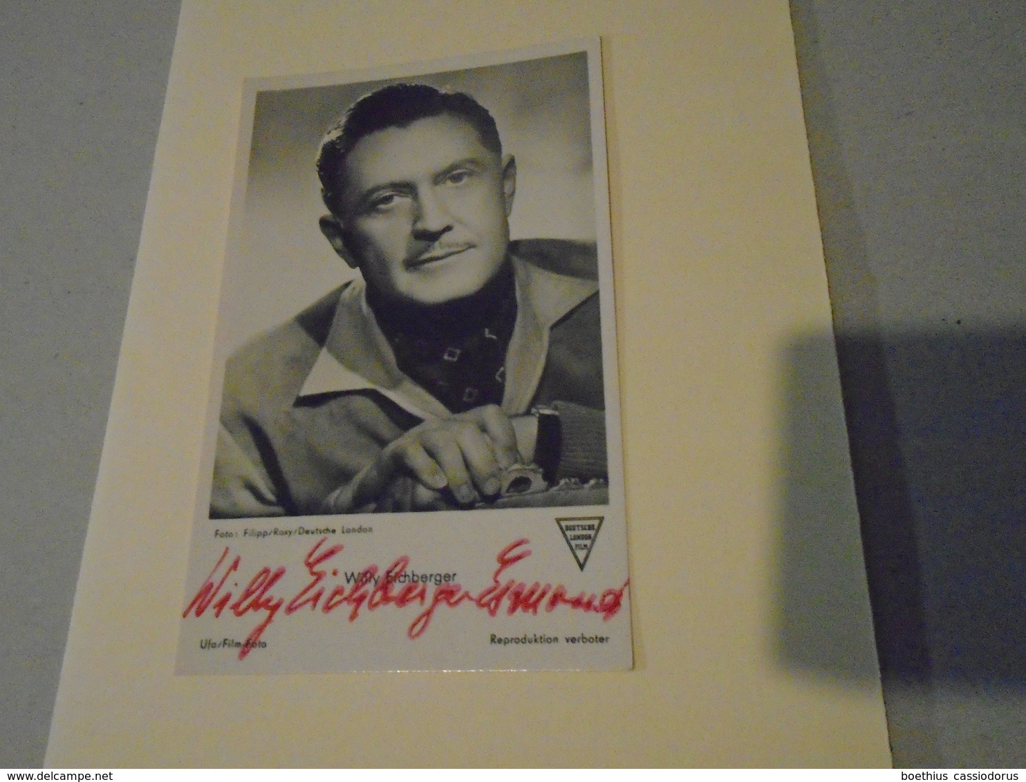 WILLY EICHBERGER CARTE-PHOTO AVEC AUTOGRAPHE / UFA FILM 9 X 14 Cm - Autographes