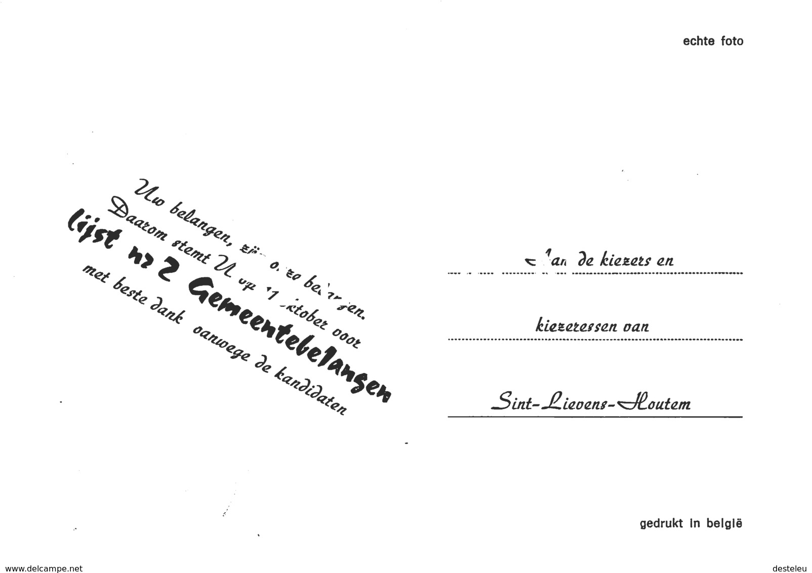 De Topformatie 1970 - Aan De Kiezers En Kiezeressen Van Sint-Lievens-Houtem - Sint-Lievens-Houtem