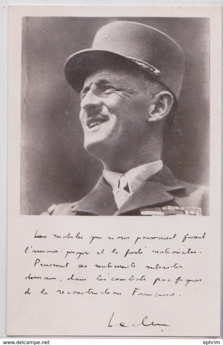 Carte-photo Guerre Militaire Général Philippe Leclerc Fierté Nationale Reconstruction Française Combat Du Pacifique - Guerre 1939-45