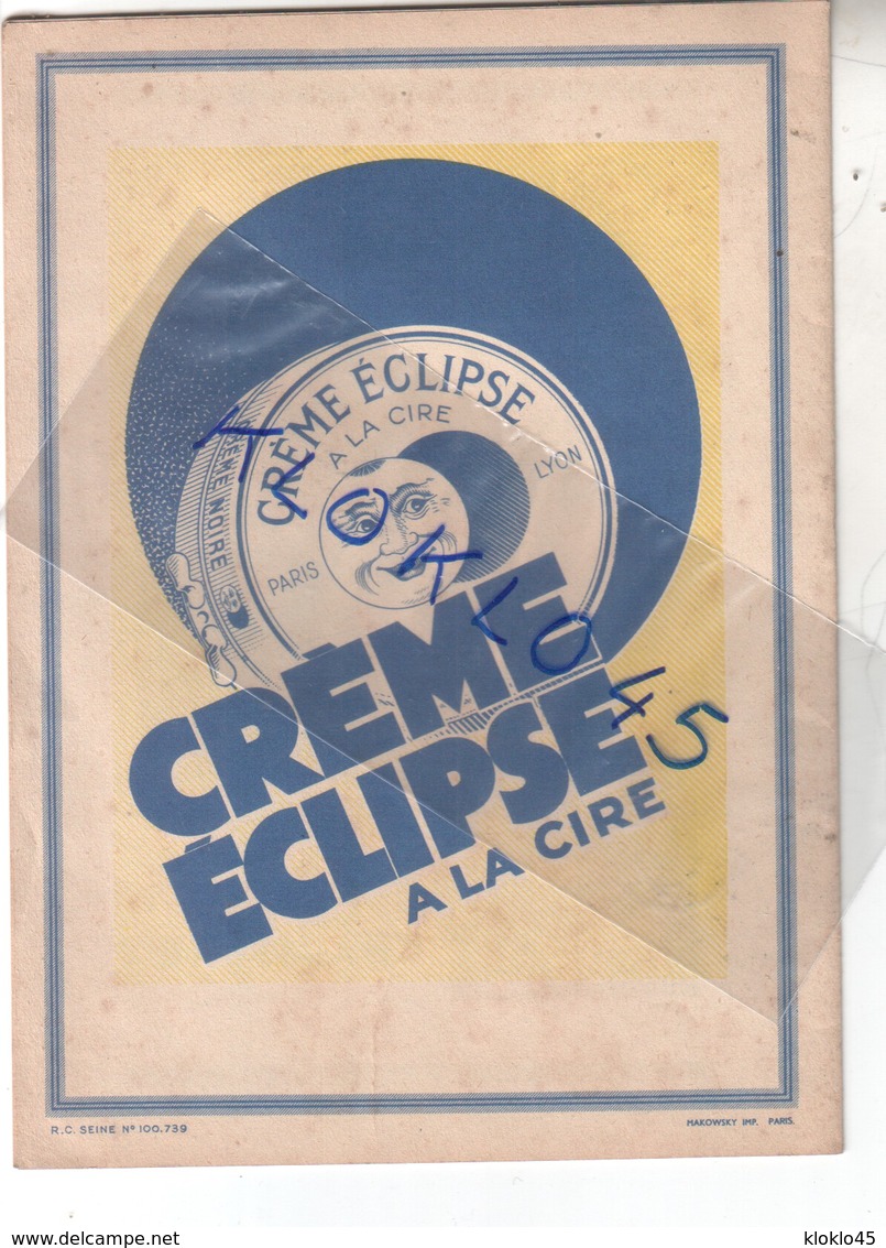 Cahier Publicitaire 8 Pages Vierge OFFERT PAR LA CREME ECLIPSE A SES PETITS AMIS - A LA CIRE - PARIS LYON - Dos Boite - Kinderen