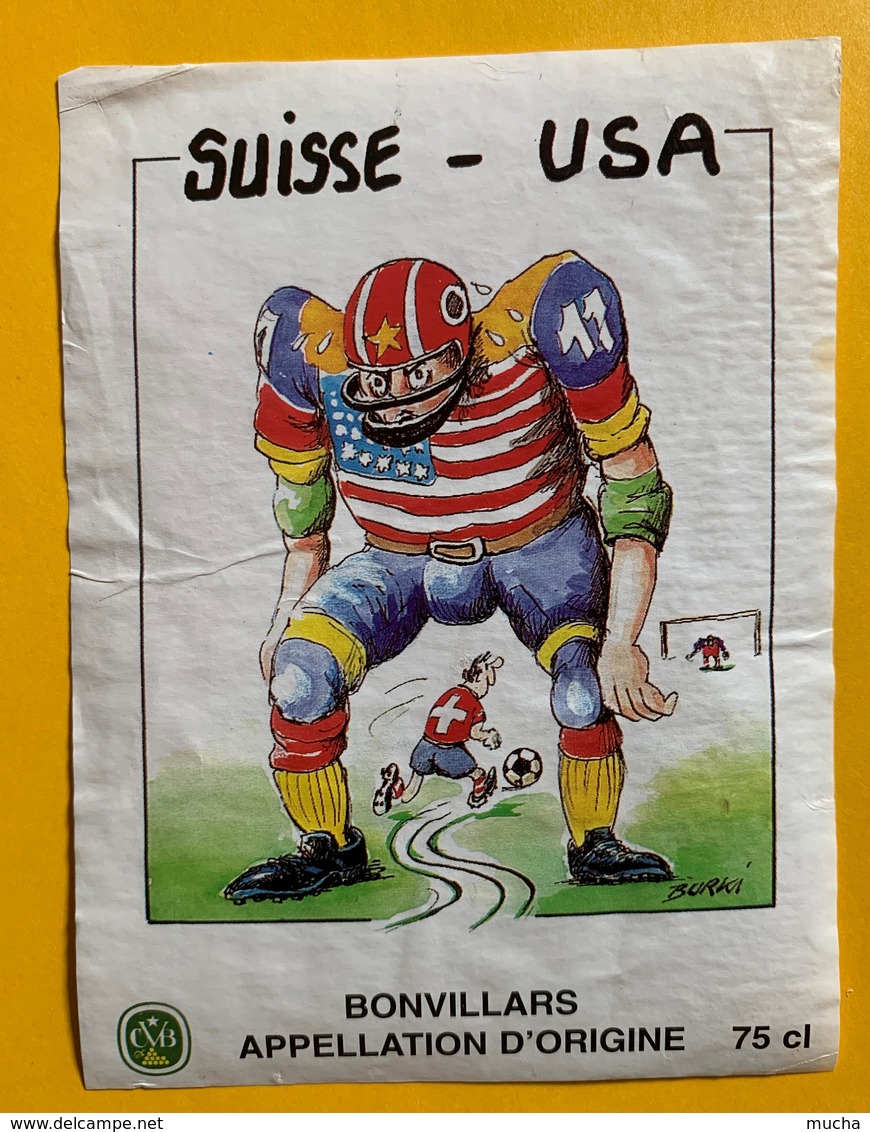 12892 - Football Suisse - USA Dessin De Bürki Bonvillars - Football