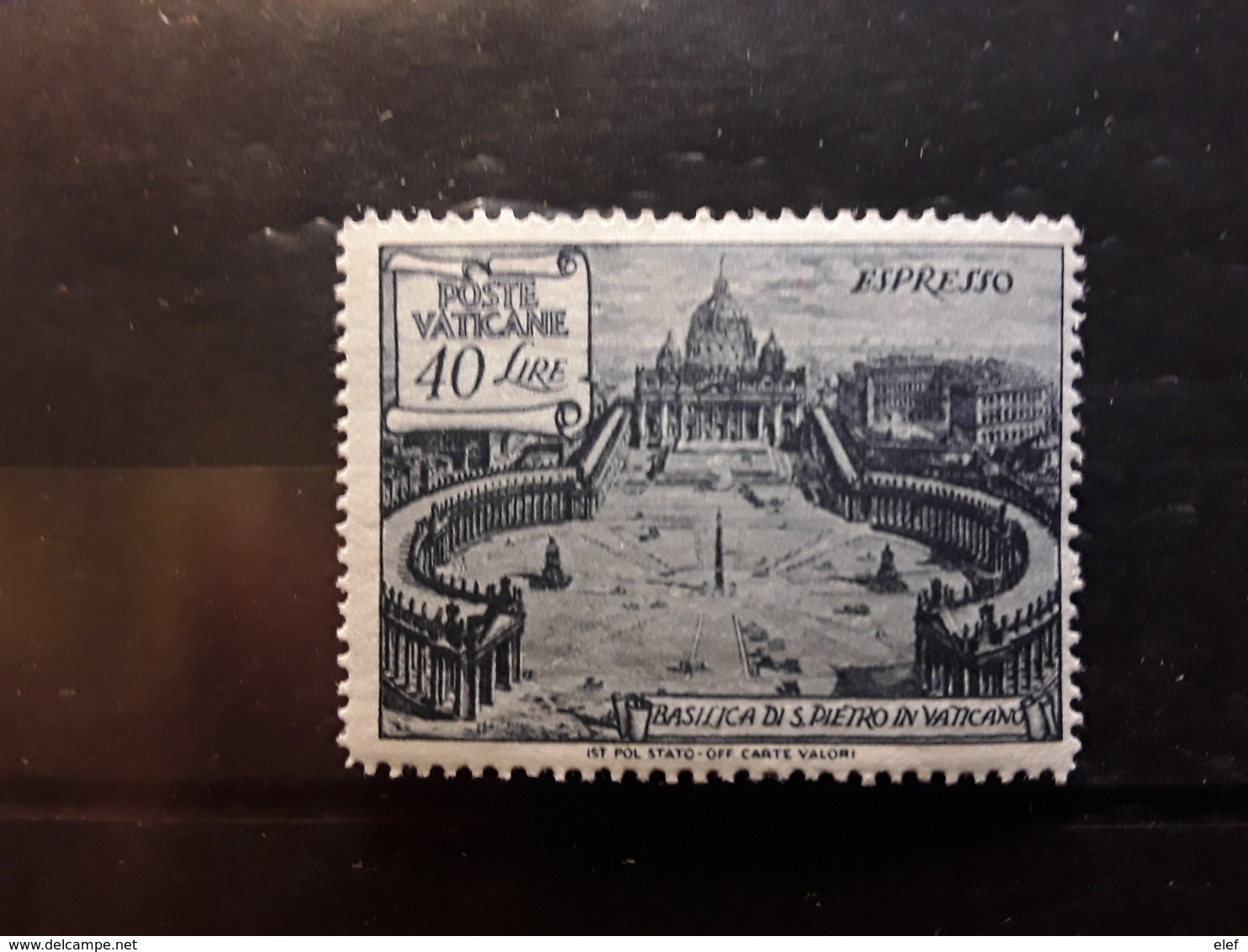 VATICAN POSTE VATICANE VATICANO, 1949  EXPRES ESPRESSO  Yvert 11, 40 L Piazza Basilica  S Pietro,neuf ** MNH TB - Priority Mail