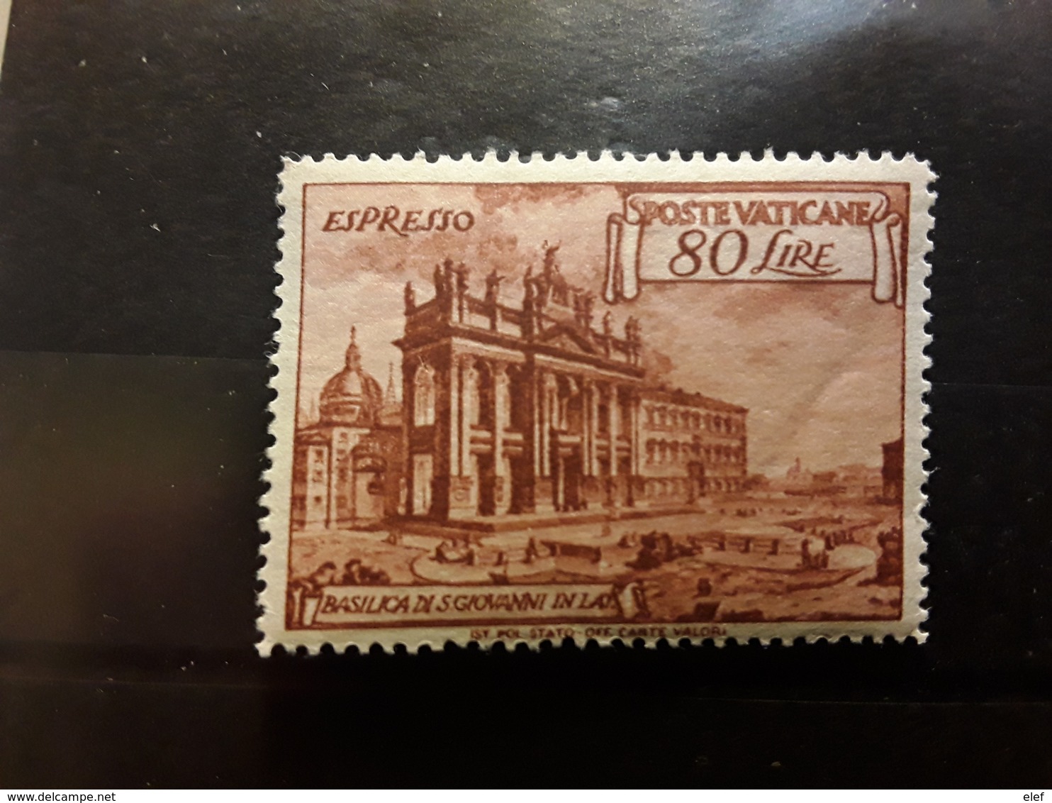 VATICAN POSTE VATICANE VATICANO, 1949  EXPRES ESPRESSO  Yvert 12, 80 L  Basilica  S Giovanni ,neuf ** MNH TB - Espresso