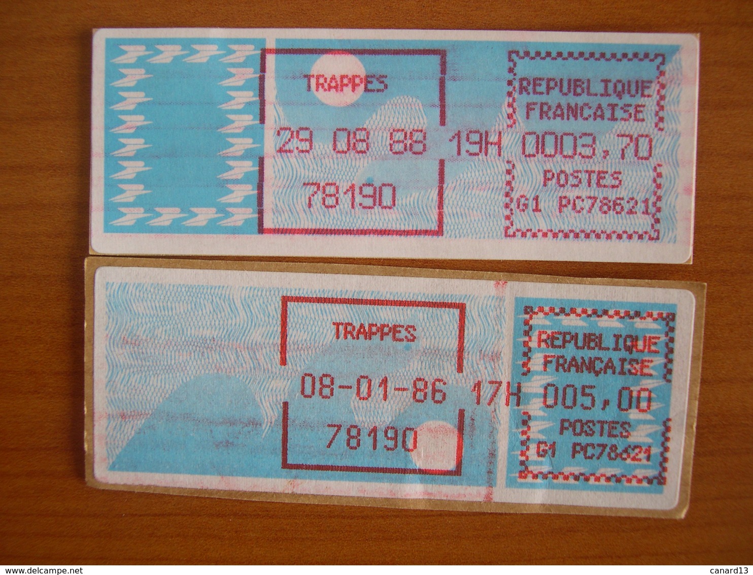 Vignette Distributeur  3.70 Trappes (78) Impressions Gauche Droite - 1985 Papier « Carrier »