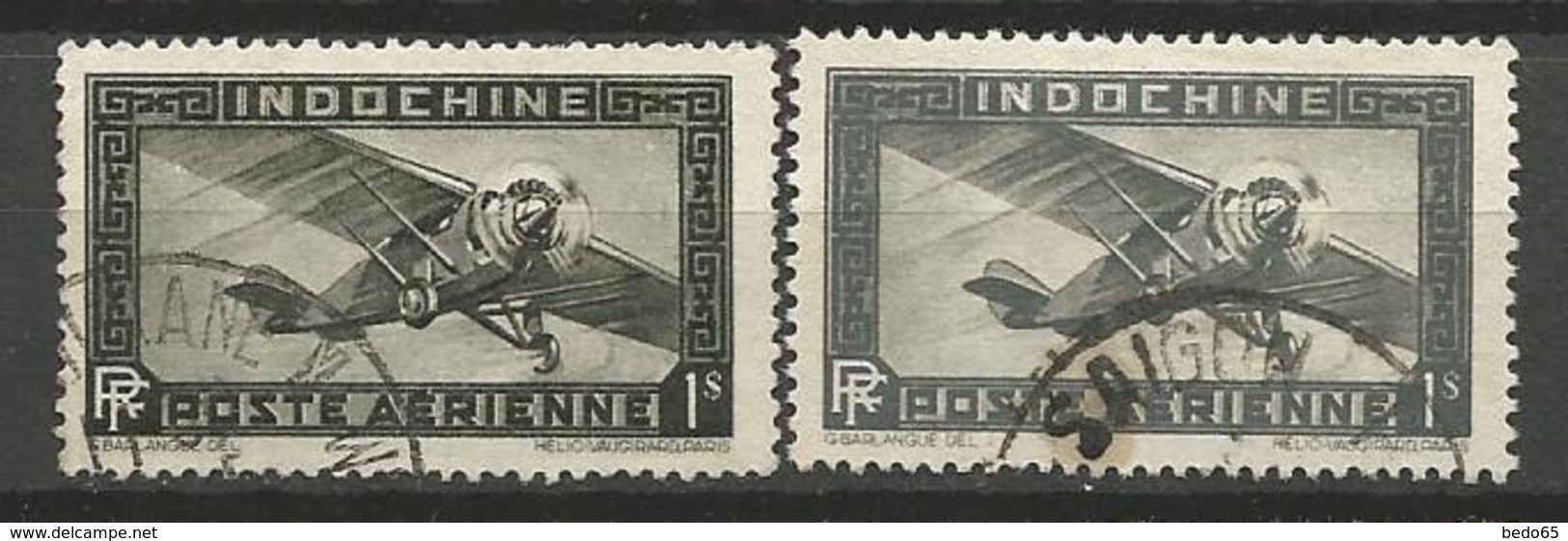 INDOCHINE  PA N° 11 X 2 NUANCES OBL - Luchtpost