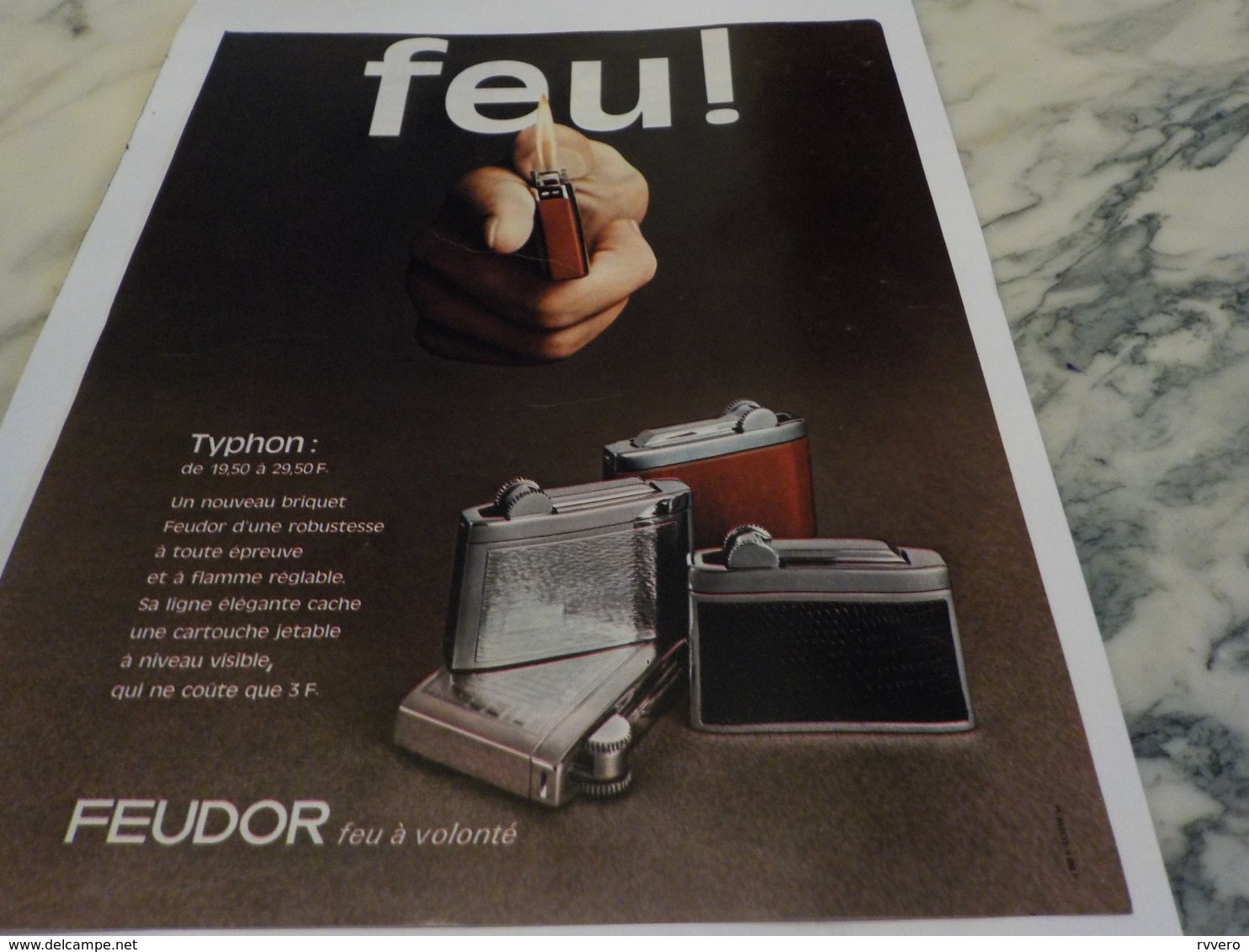 ANCIENNE PUBLICITE BRIQUET FEUDOR 1964 - Altri & Non Classificati