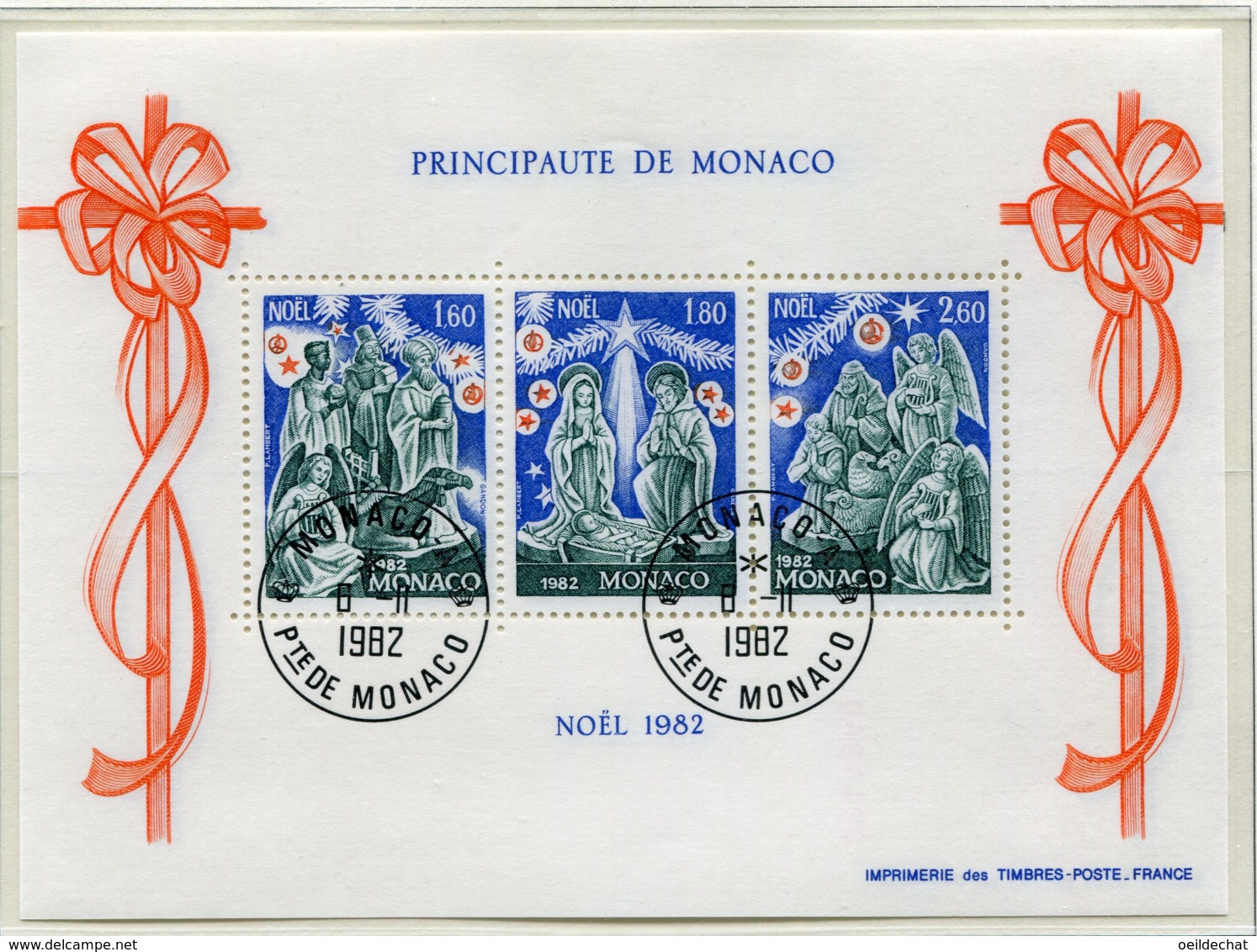 17376 MONACO Collection Vendue Par Page BF 23°  Noël   1982  TB - Blocs