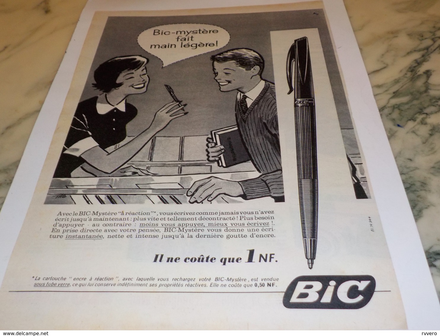 ANCIENNE PUBLICITE BIC MYSTERE  STYLO BIC   1960 - Autres & Non Classés