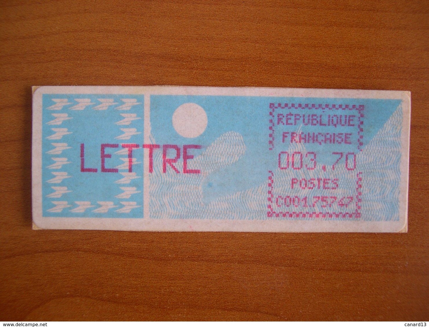 Vignette Distributeur  3.70  Lettre - 1985 Papier « Carrier »