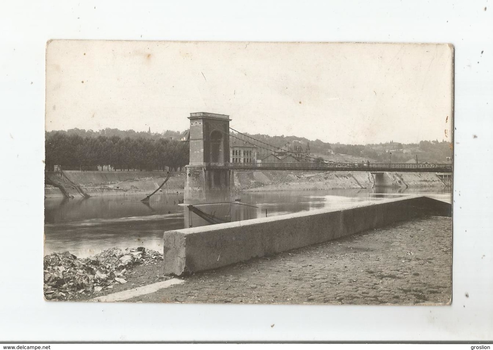 LYON (RHONE) CARTE PHOTO PONT MAZARYK DETRUIT PARTIELLEMENT PAR LES ALLEMANDS EN 1944 - Lyon 9