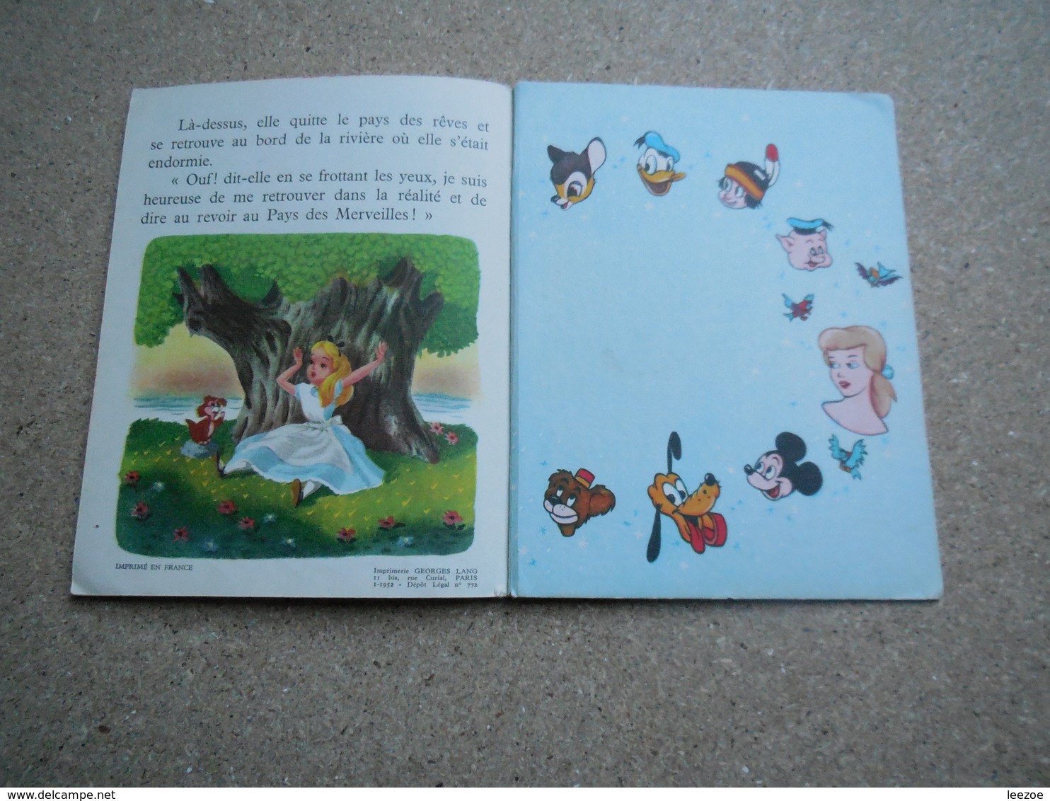 les albums roses disney alice et le lapin blanc, EO française 1952, rare.....4A010320