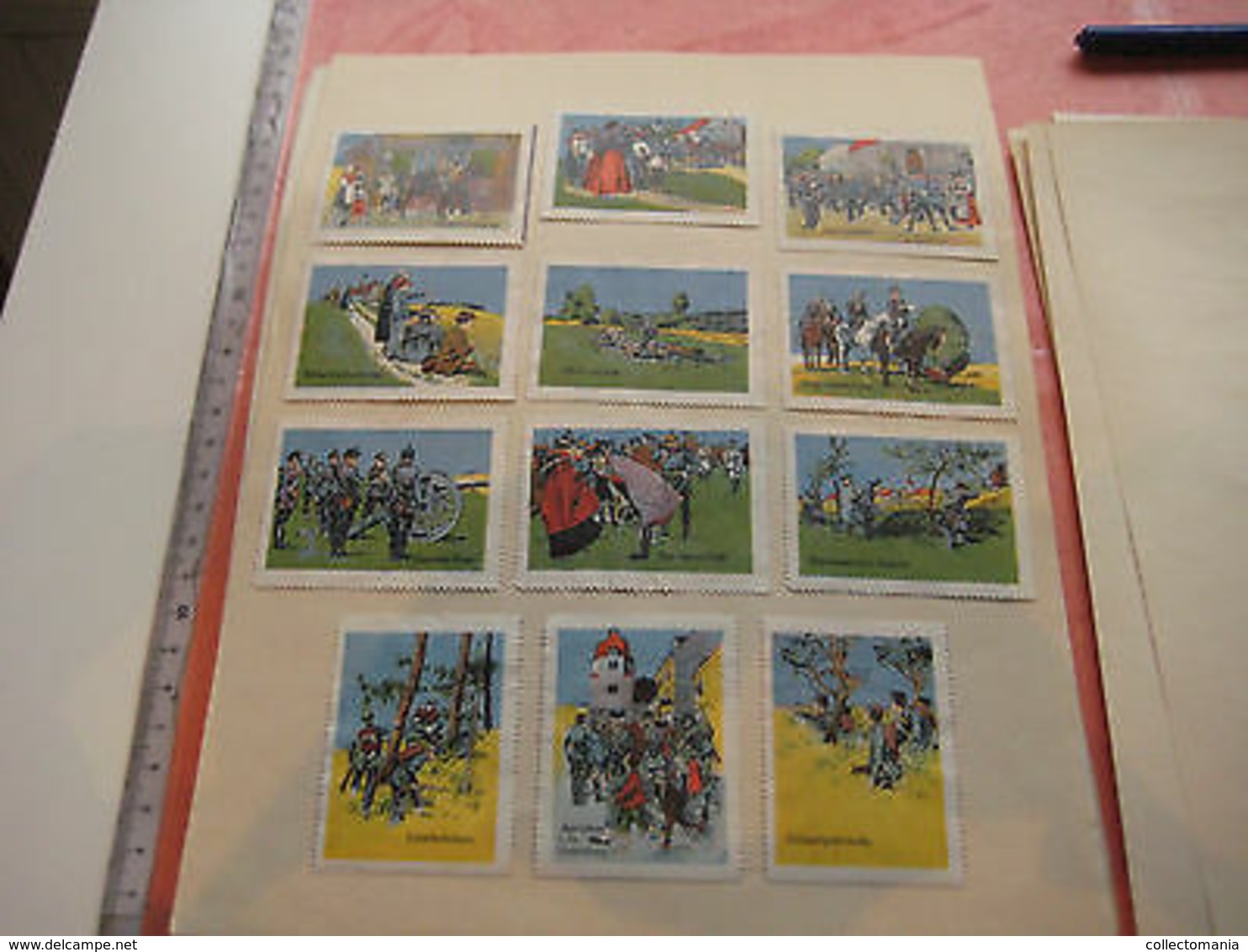 12 Cinderella Sluitzegels Reklame Military ARMY German  Lithography, Illustrator  FRITS KOILE,  Around 1900 Very Good - Cinderellas