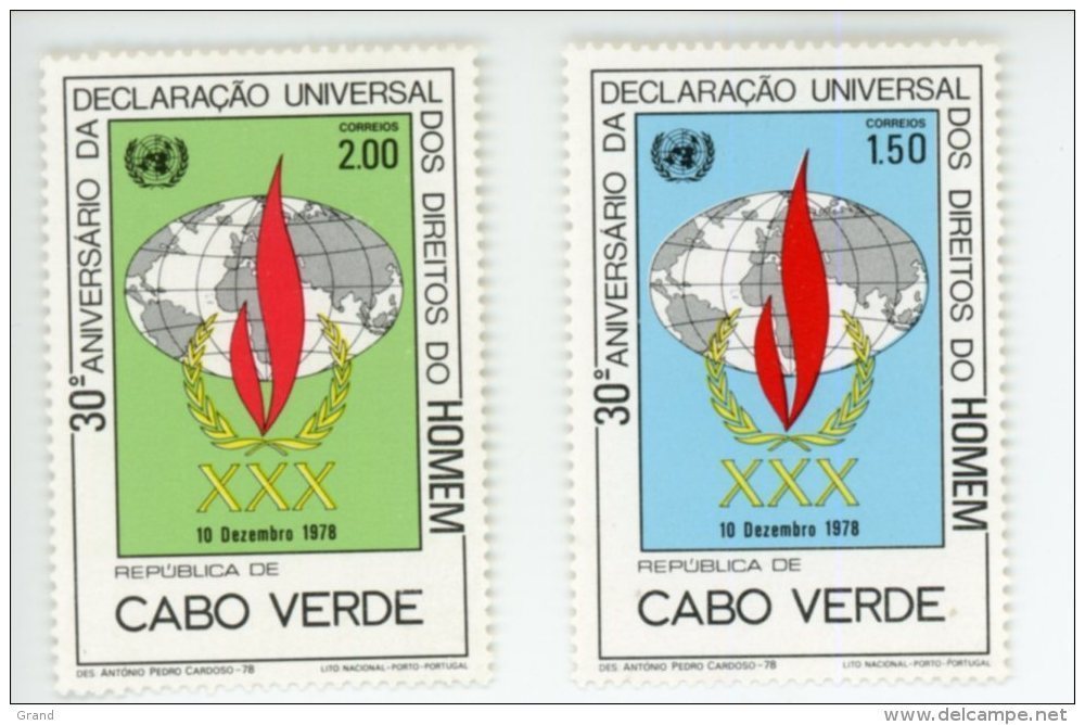 Cap Vert-Cabo Verde-1978-Droits De L'homme-401/2***MNH - Cape Verde