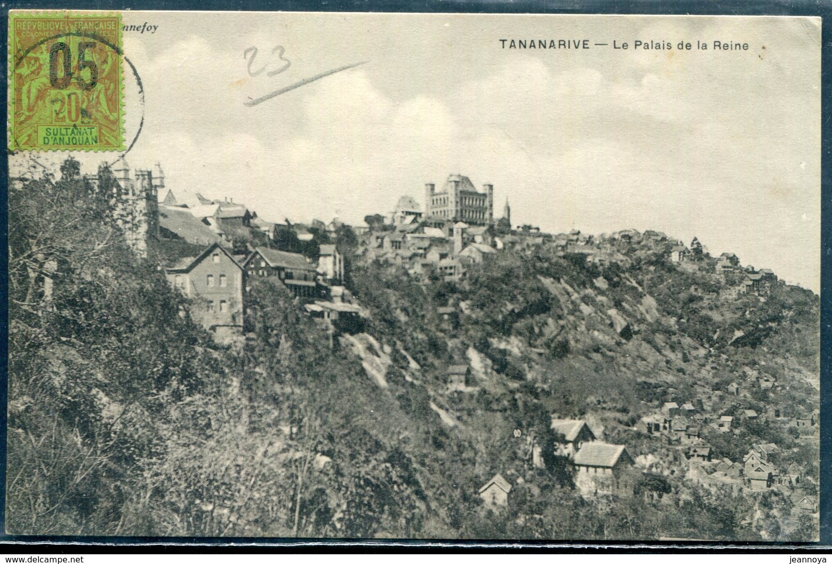 ANJOUAN - N° 23 / CP DE TANANARIVE LE 27/12/1913 POUR LA FRANCE - TB - Storia Postale