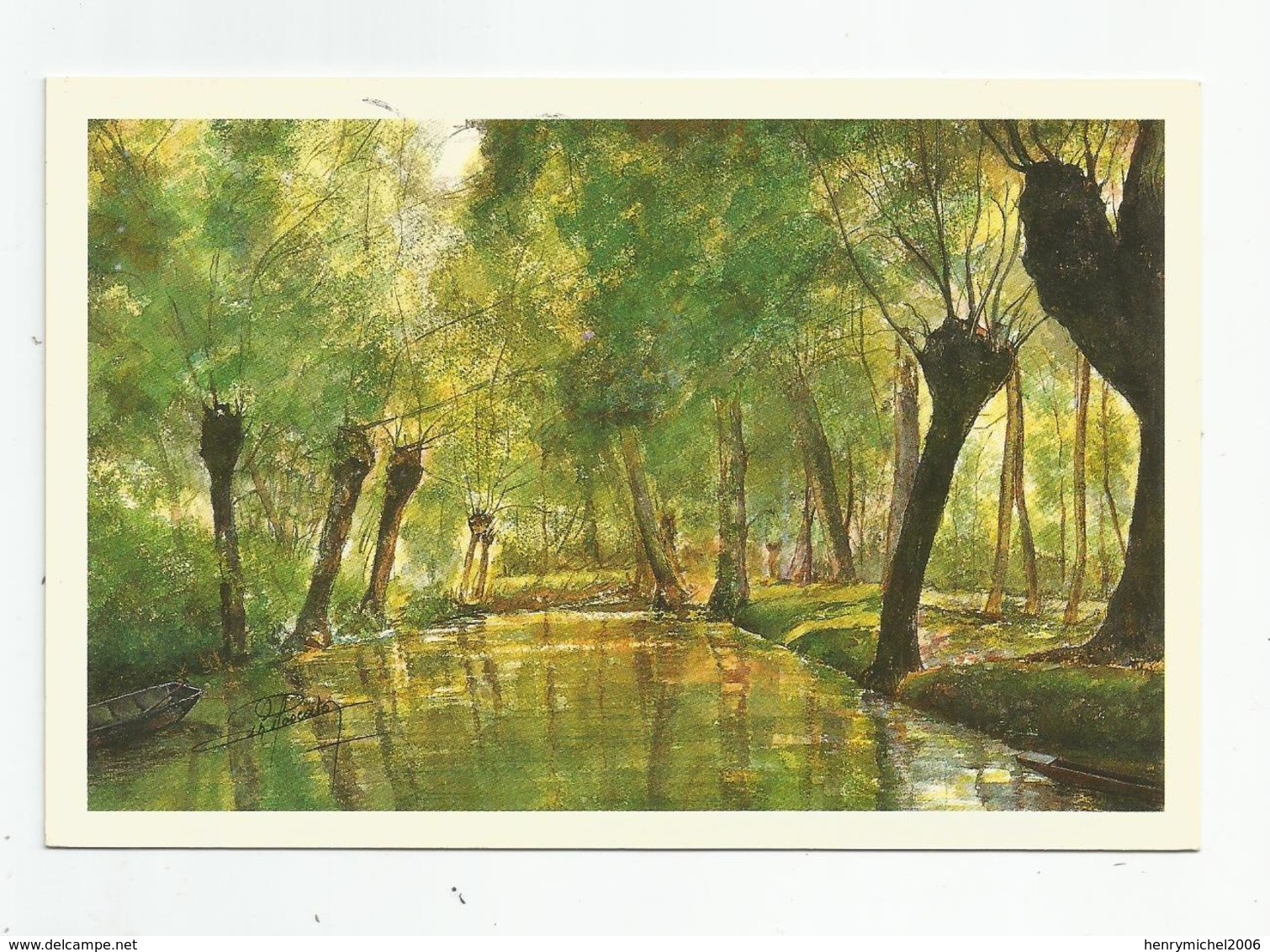 79 Deux Sevres La Venise Verte Marais Poitevin Aquarelle Philippe Moscato - Other & Unclassified