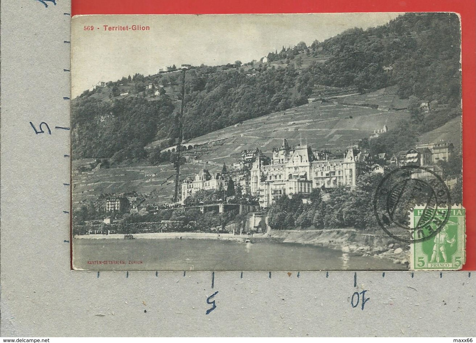 CARTOLINA VG SVIZZERA - MONTREUX - Territet Glion - 9 X 14 - 1908 - Montreux