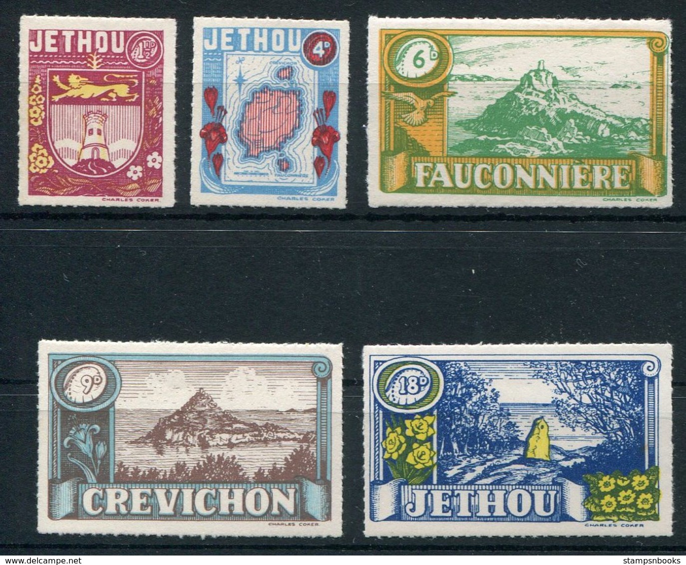 1960 Guernsey Jethou Scenes Definitives Set. Unmounted Mint - Local Issues