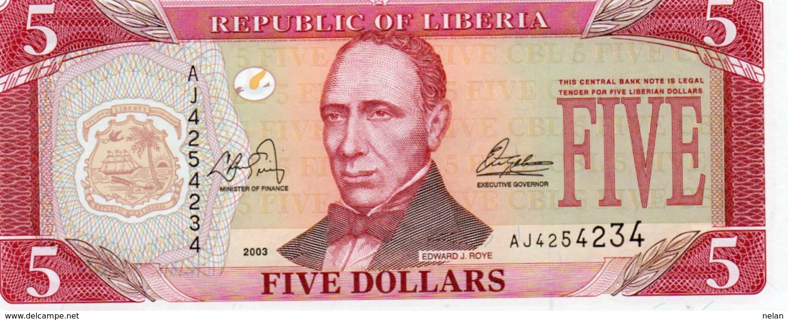 LIBERIA 5 DOLLARS 2003 P-26a UNC - Liberia