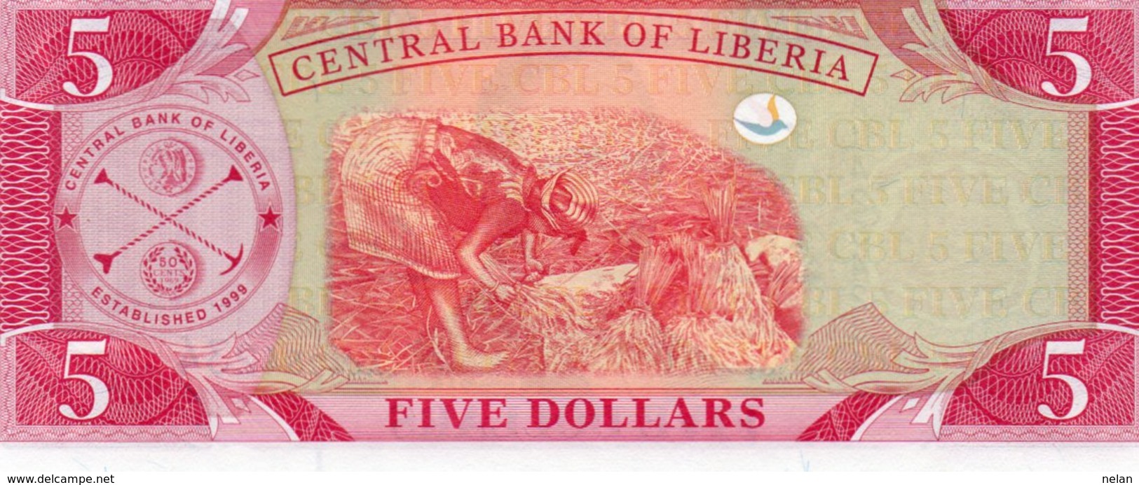 LIBERIA 5 DOLLARS 2003 P-26a UNC - Liberia