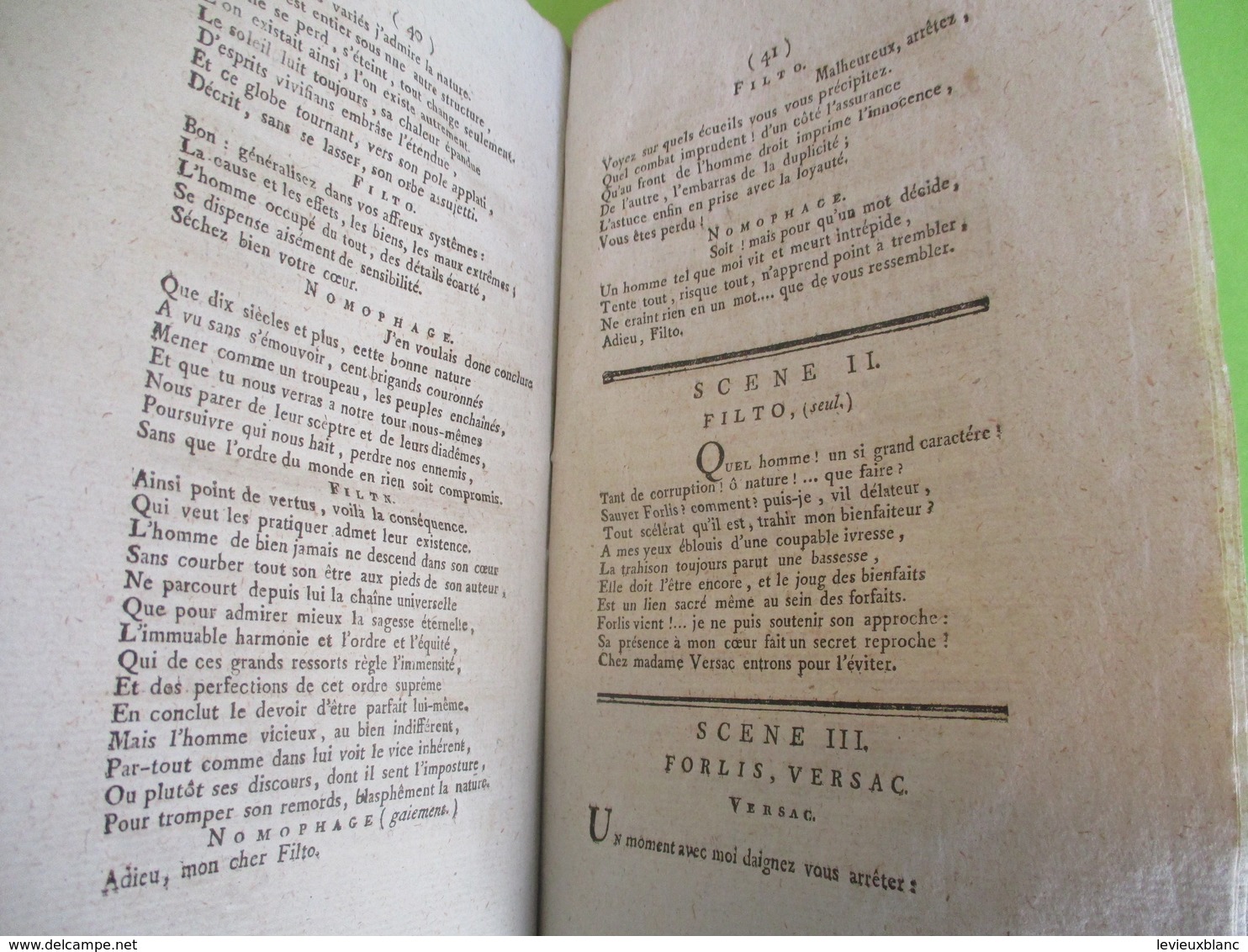 Fascicule Théâtre/L'Ami des Lois/ Comédie en cinq  actes en Vers/ Citoyen LAYA/1793     FAT22