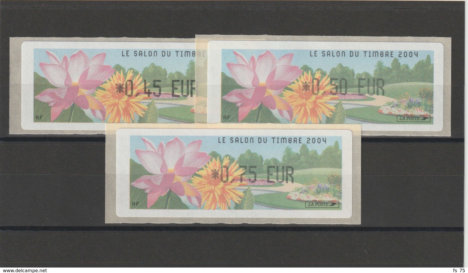 FRANCE - 3 VIGNETTES 0,45€, 0,50 €  ET 0,75€ - LE SALON DU TIMBRE PARIS  2004 - 1999-2009 Viñetas De Franqueo Illustradas