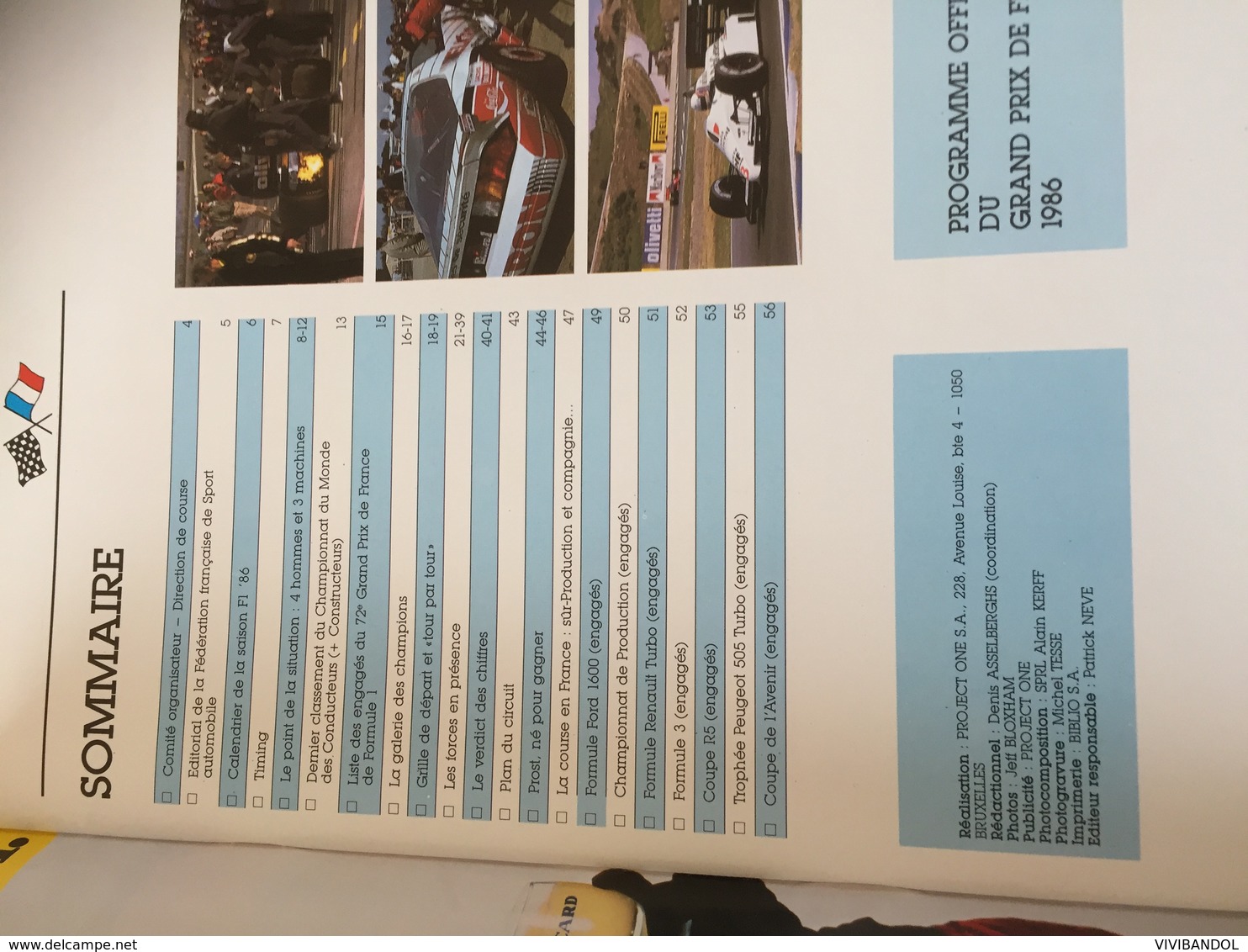 Programme OFFICIEL  Grand Prix De France F1 1986 - Car Racing - F1
