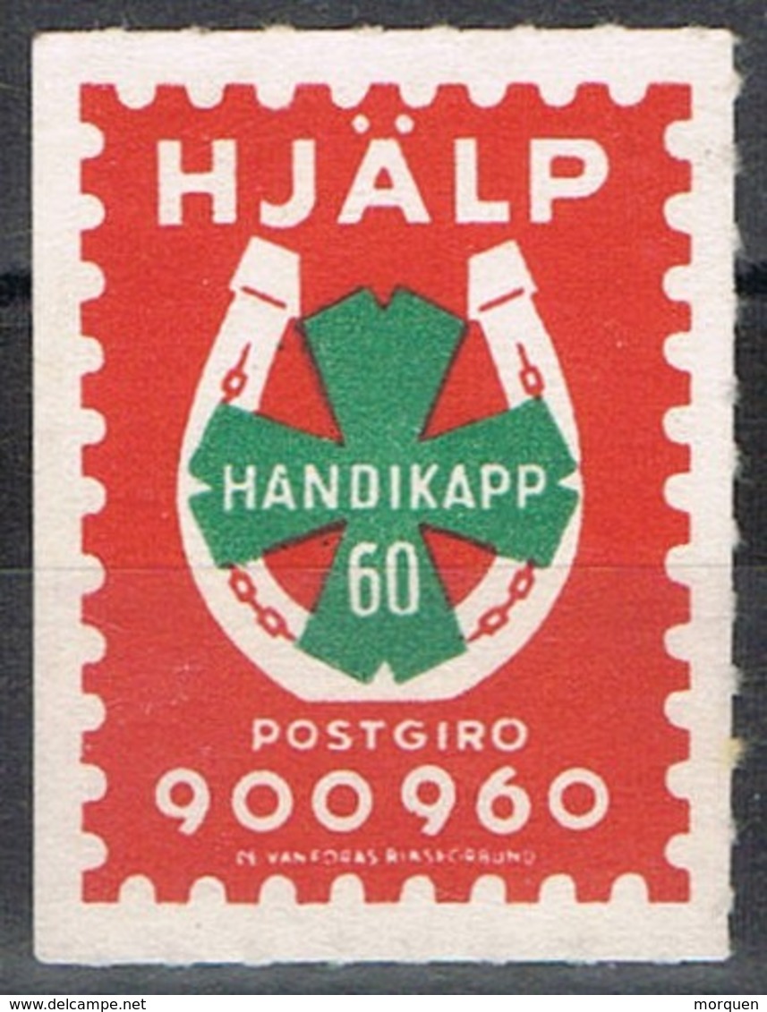 Viñeta, Label, Vignette SUECIA, Sverige 60 Ore, AYUDA A DISCAPACITADOS. Hjalp Handikapp * - Variétés Et Curiosités