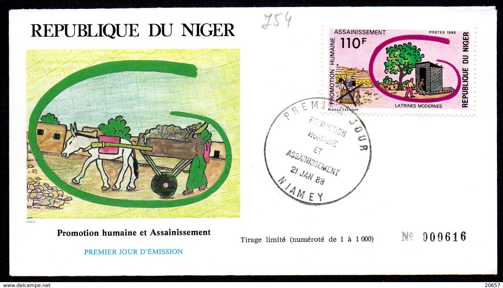 Niger 0754 Fdc Assainissement , Charette à âne - Donkeys