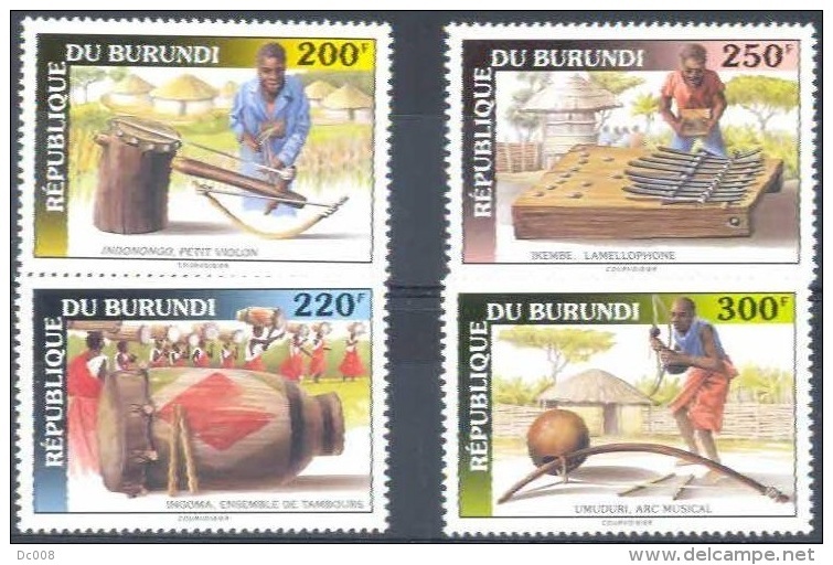 Burundi COB 1022/5 Muziekinstrumenten-Instruments De Musique 1993 MNH - Neufs