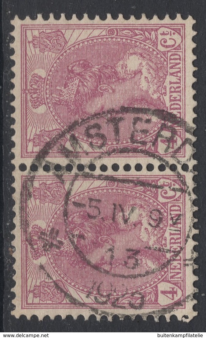 Kortebalk Stempel Amsterdam 13 Op Nvph 58 In Paar - Usados