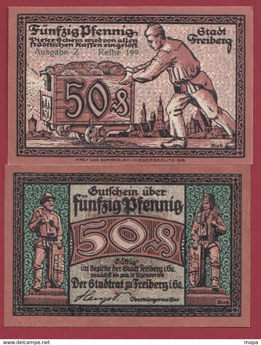 Allemagne 1 Notgeld 50 Pfenning Stadt Freiberg Dans L 'état Lot N °6007 - Collections