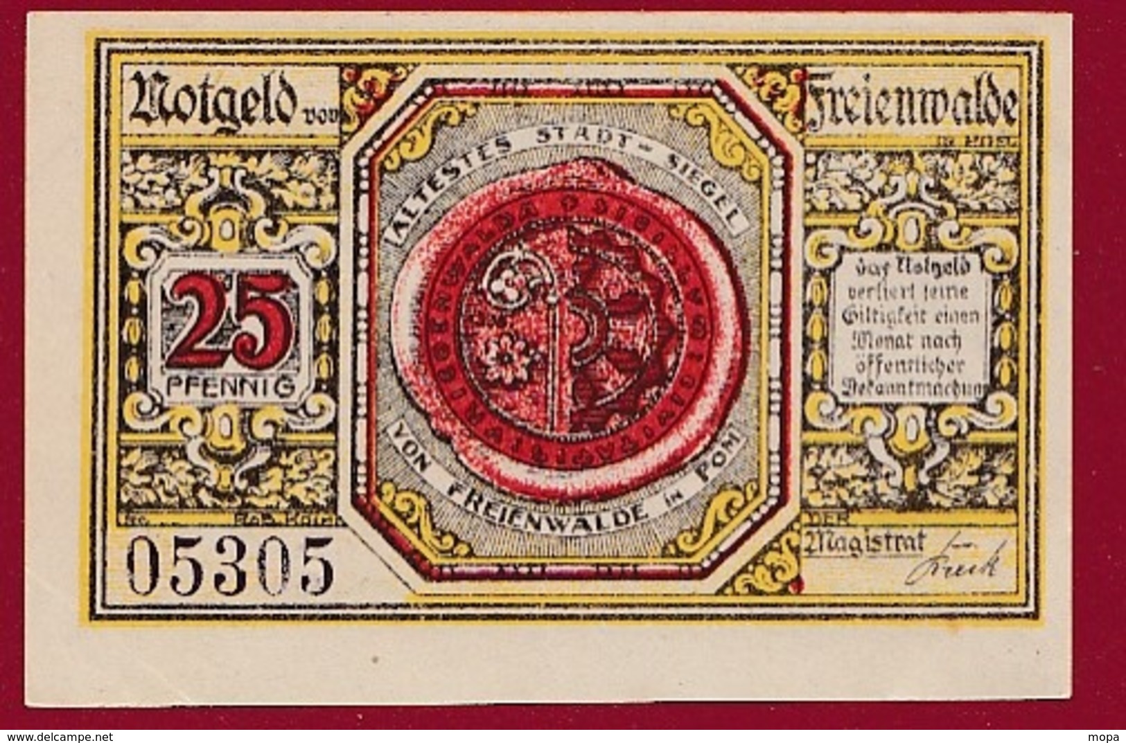 Allemagne 1 Notgeld 25 Pfenning Stadt Freienwalde Dans L 'état Lot N °6008 - Collections