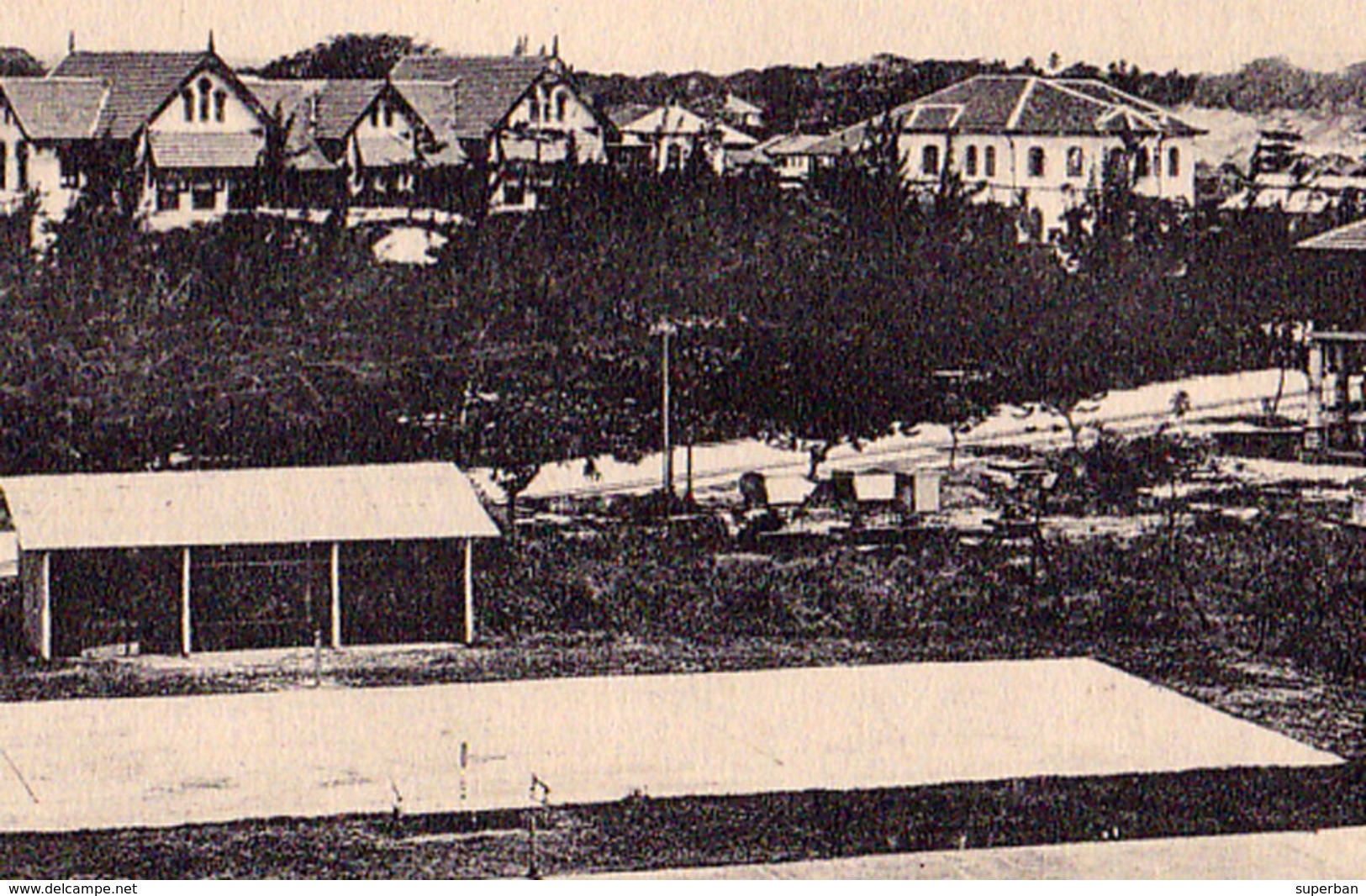 MOMBASSA : TENNIS COURT & GENERAL VIEW - FELIX COUTINHO PHOTOGRAPHER / MADE In GERMANY ~ 1910 - '915 (ae398) - Kenya