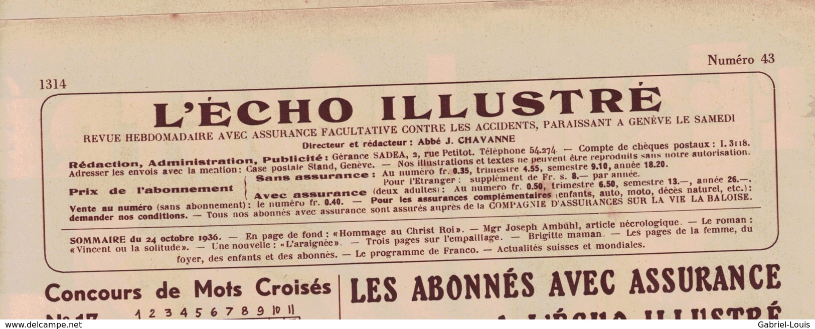 L'Echo Illustré 1936 - Suisse - Taxidermie - Empaillage - Naturaliste - Ramuz - Franco Guerre D'Espagne - 1900 - 1949