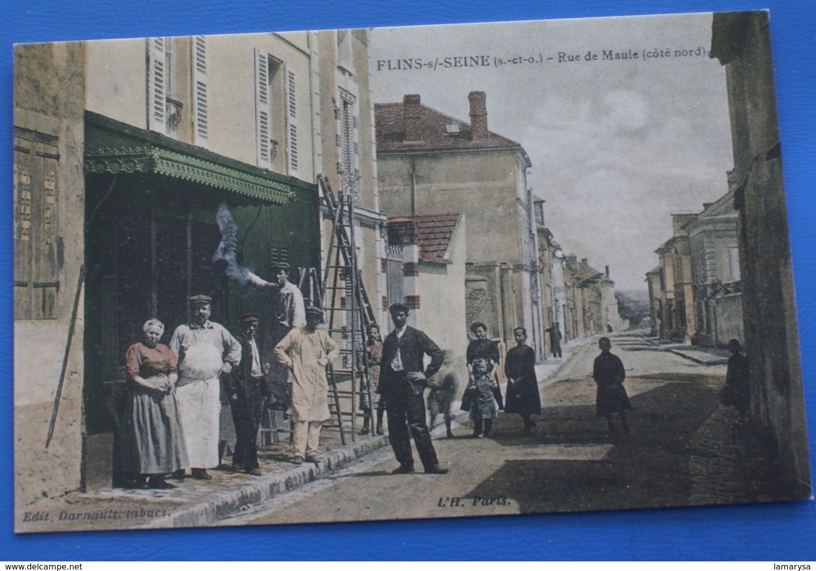 Flins-sur-Seine [78] Yvelines Rue De Maule CPA Carte Postale Colorisée Repro - Flins Sur Seine