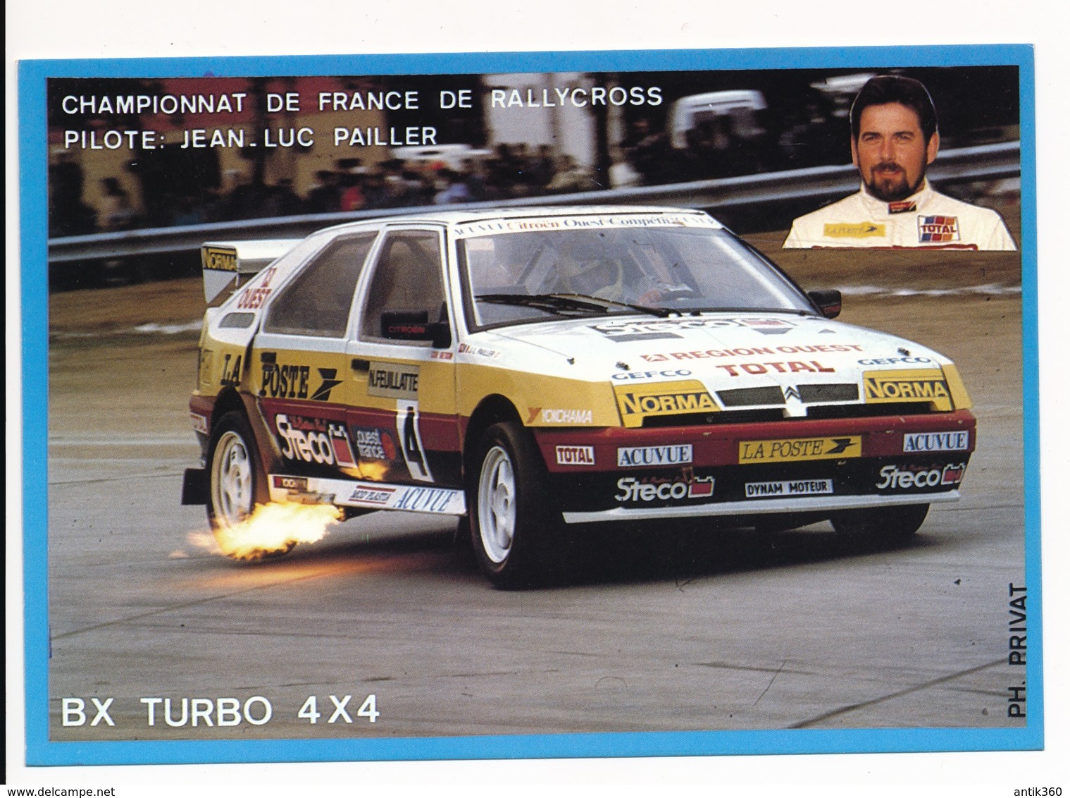 CPSM Sport Automobile Championnat France Rallycross BX TURBO 4X4 Jean-Luc PAILLER - Rallyes