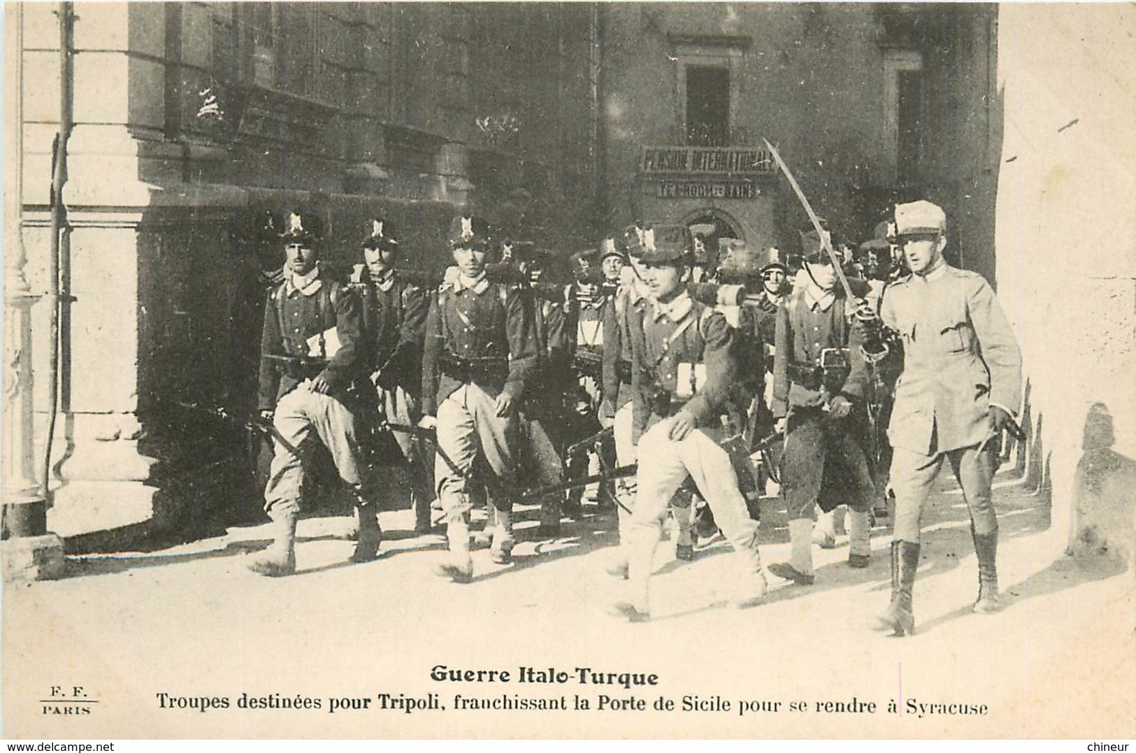 GUERRE ITALO TURQUE TROUPES DESTINEES POUR TRIPOLI FRANCHISSANT LA PORTE DE SICILE - Other Wars