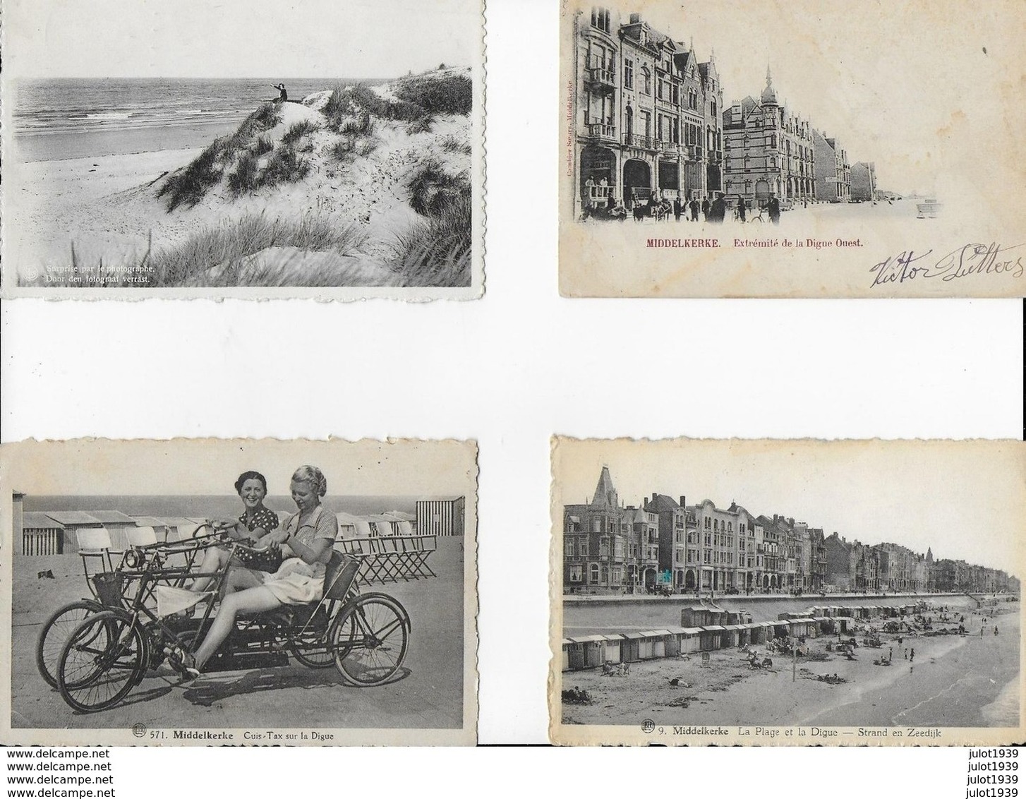 MIDDELKERKE ..-- 4 Cartes Anciennes De MIDDELKERKE Dont 4 écrites . CUIS-TAX . - Middelkerke