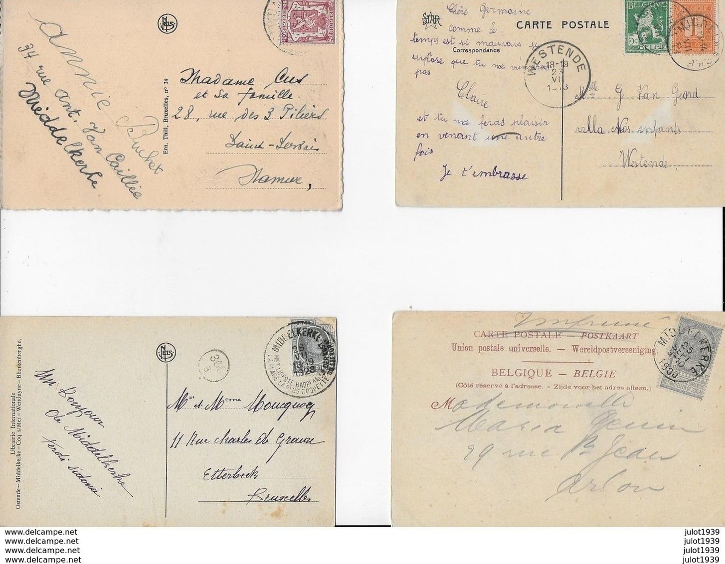 MIDDELKERKE ..-- 4 Cartes Anciennes De MIDDELKERKE Dont 4 écrites . - Middelkerke