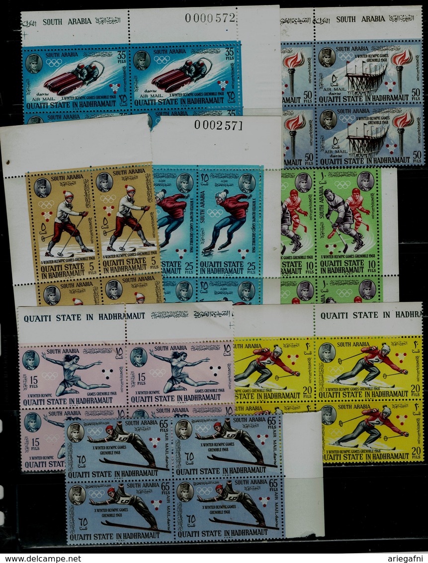 ADEN (QU`AITI STATE IN HADHRAMAUT) 1967 WINTER OLYMPICS GAMES GRENOBLE BLOCK OF 4 MI No 123-30A MNH VF!! - Winter 1968: Grenoble