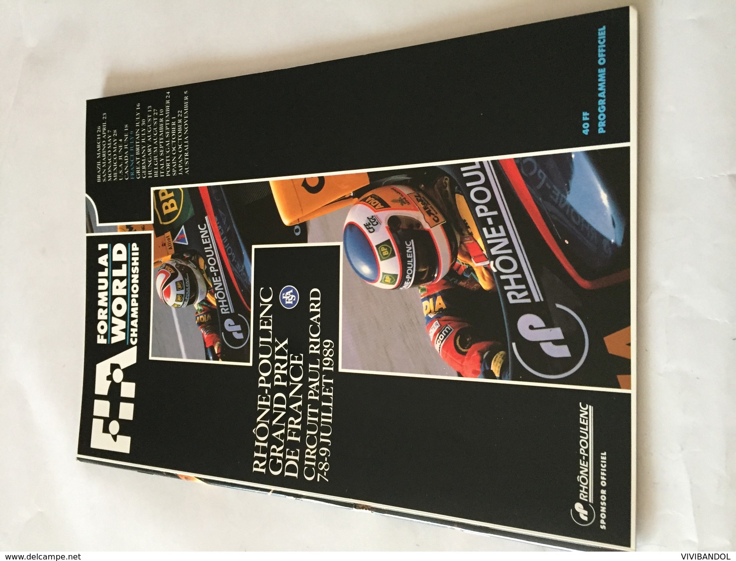 Programme OFFICIEL Du  Grand Prix De FRANCE F1 1989 - Automobile - F1