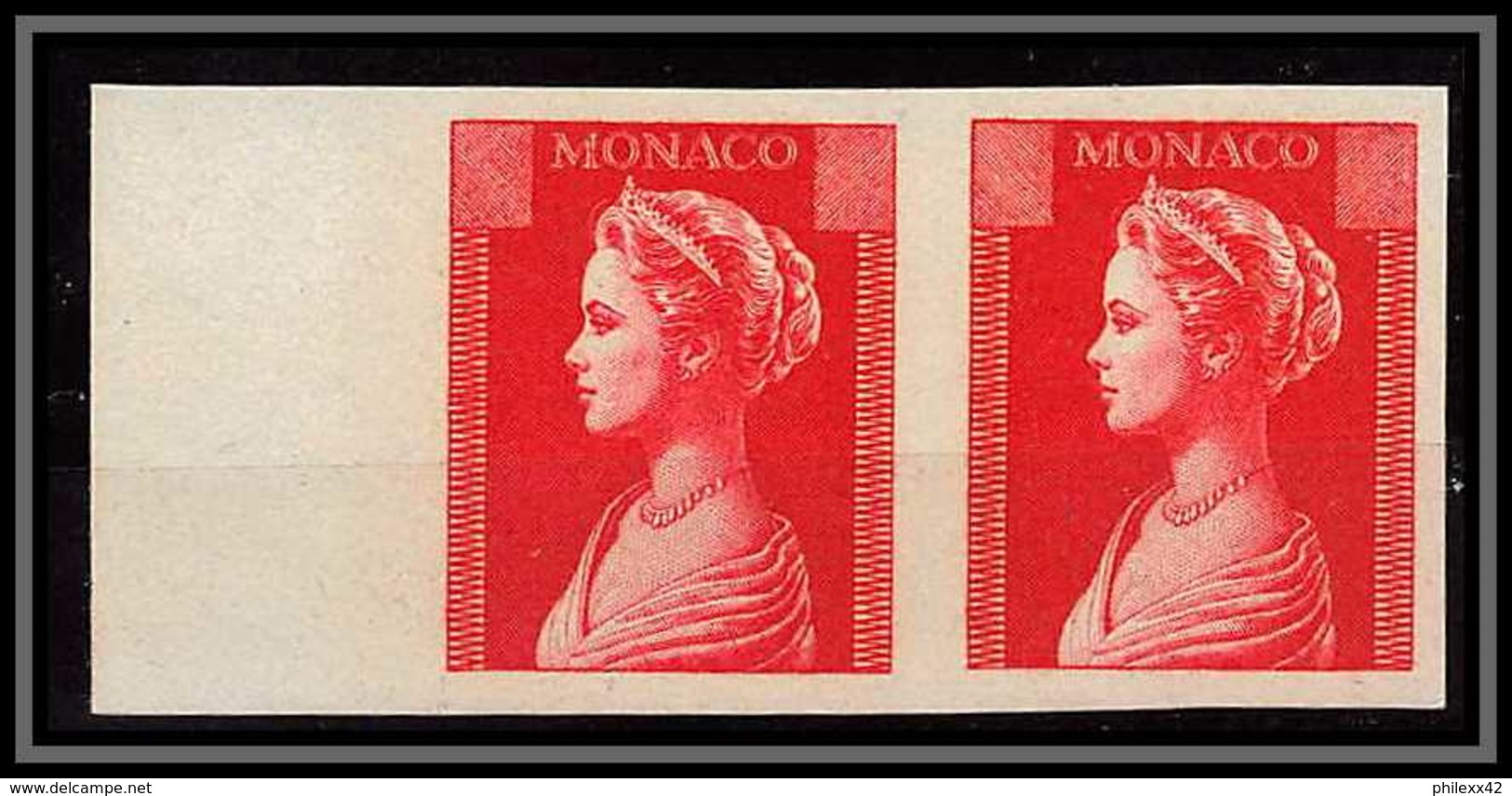 92050 Monaco Pricesse Grace (kelly) PAIRE Essai Proof Non Dentelé Imperf ** MNH** - Neufs