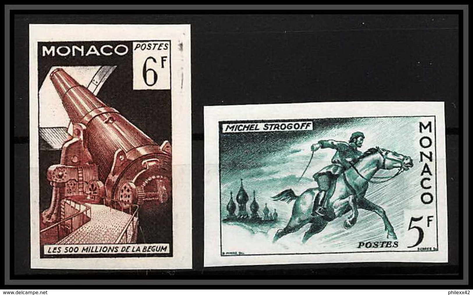 92060 Monaco N°430 + 431 Lot De 2 Essai Jules Verne Essai Proof Non Dentelé Imperf ** MNH** - Neufs